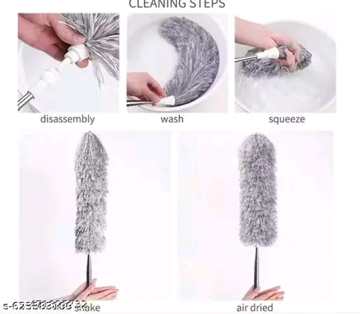 Microfiber Feather Duster Bendable & Extendable Fan Cleaning Duster