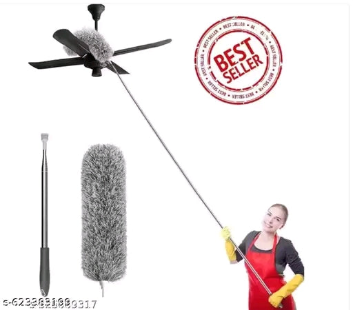 Microfiber Feather Duster Bendable &amp; Extendable Fan Cleaning Duster