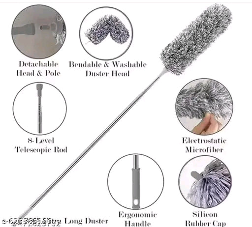 Microfiber Feather Duster Bendable &amp; Extendable Fan Cleaning Duster
