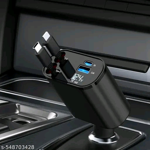 100W 4-in-1 Retractable Car Charger
